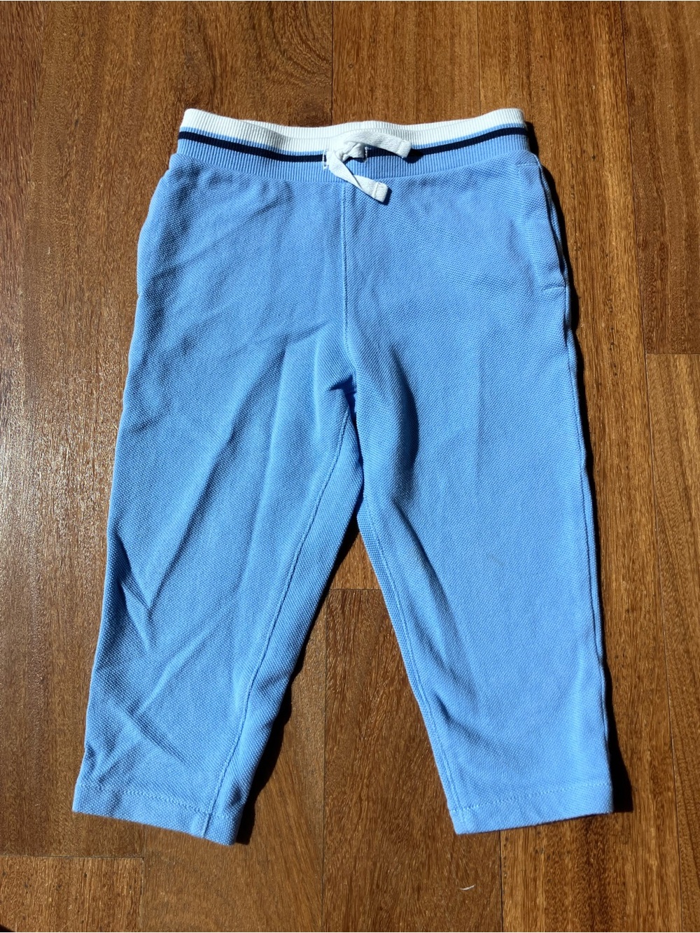 Janie and Jack Light Blue Kids Jogger Pants with Stripe Waist
